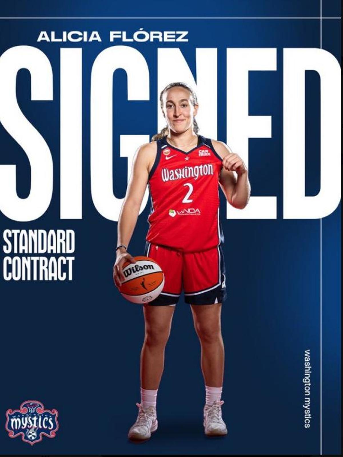 El anuncio del fichaje de Alicia Flórez por Washington Mystics en la WNBA
