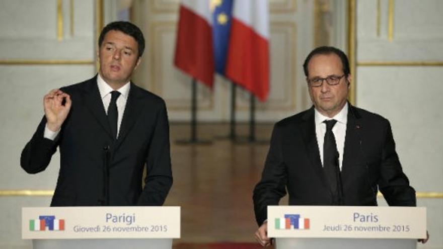 Hollande se reúne hoy con Mateo Renzi y Vladimir Putin