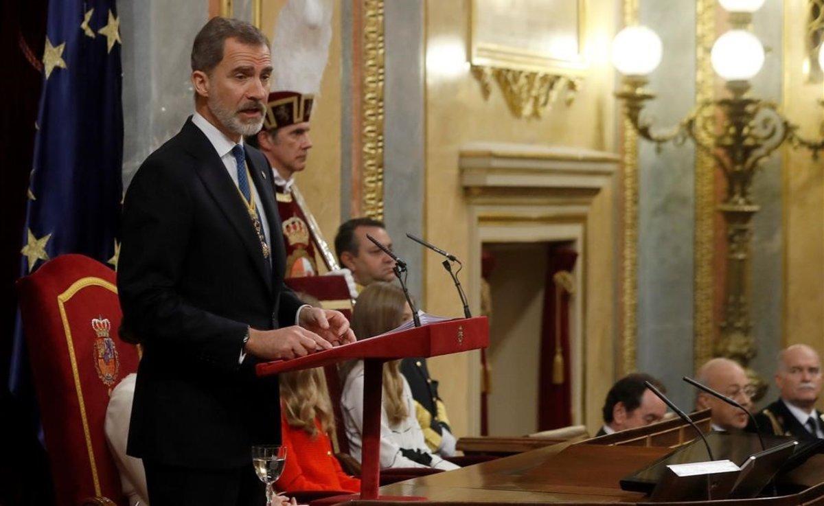 El rey Felipe VI, en el Congreso.