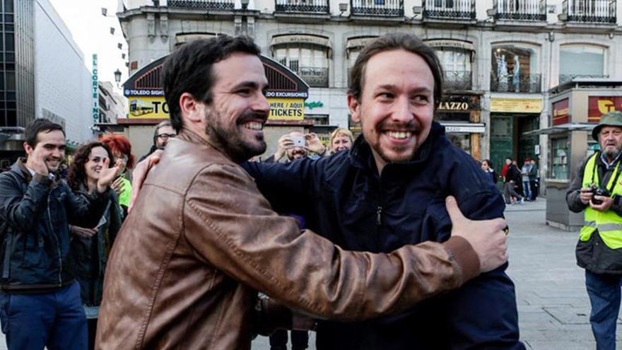 Garzón e Iglesias, tras dar a conocer su acuerdo.