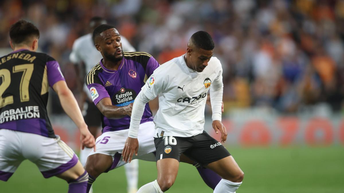 Samuel Lino, durante el encuentro ante el Valladolid.