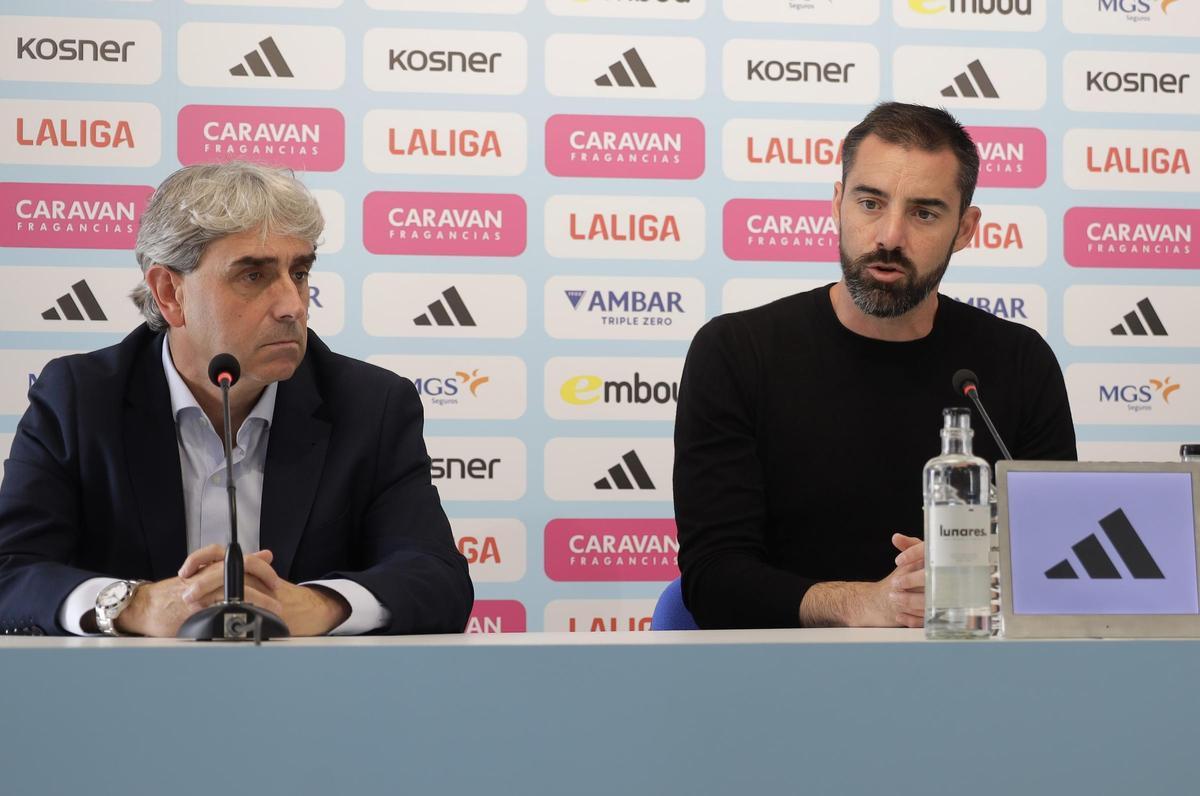 Txema Indias y Rubén Sellés, en la presentación del entrenador.
