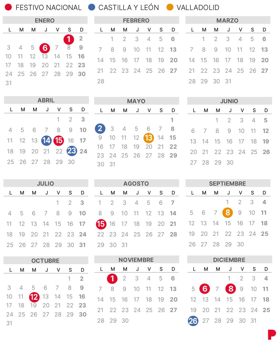 Calendario laboral de Valladolid de 2022