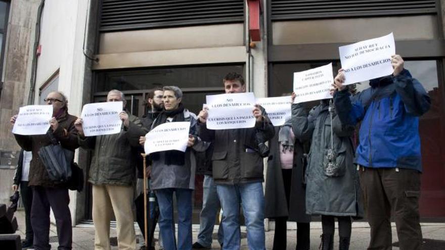 Manifestación en Oviedo en contra de los desahucios.