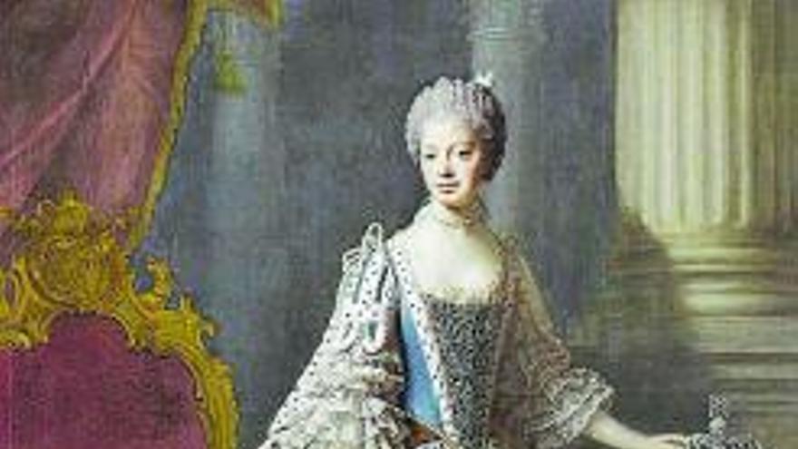 Retrato de la Reina Carlota realizado por Allan Ramsay.