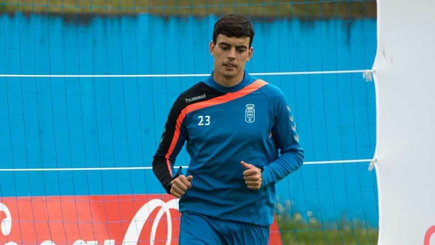 Bedia, en el entrenamiento de ayer.