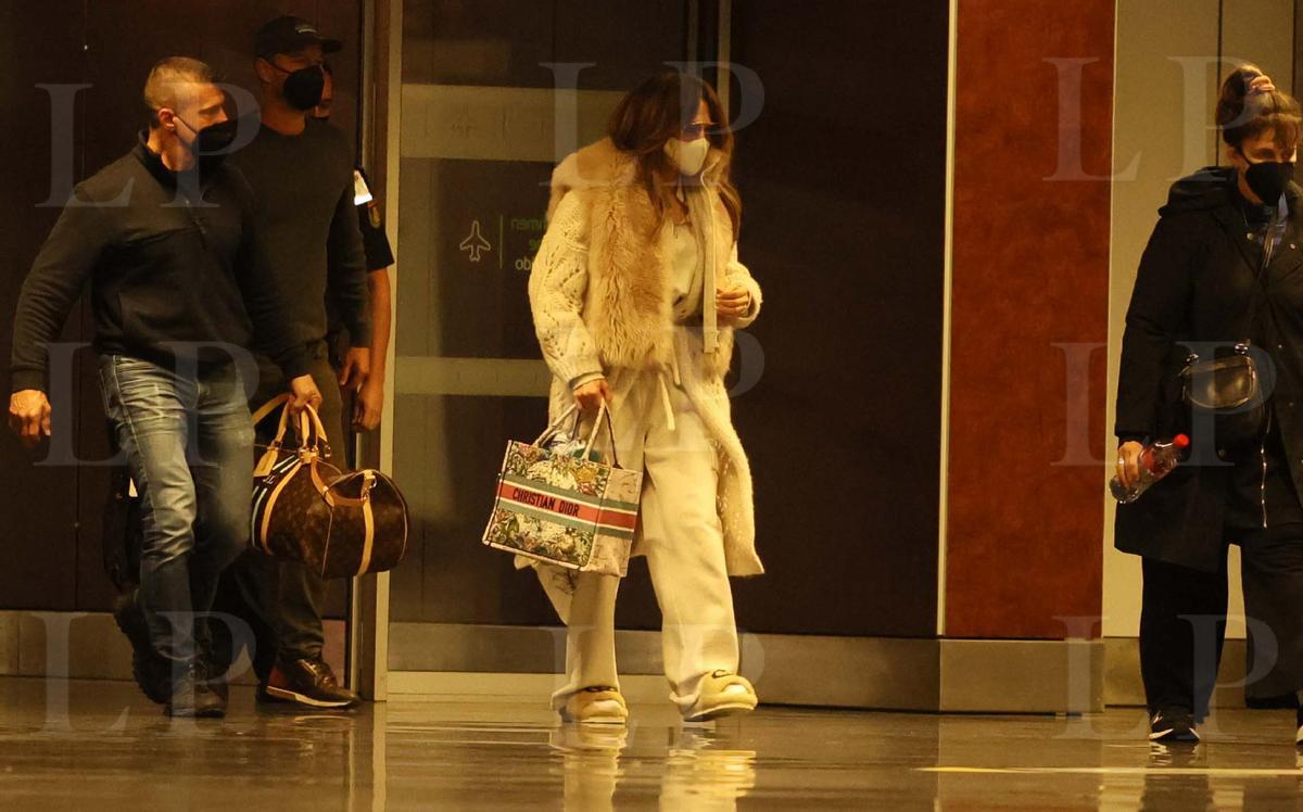 Jennifer López, en el aeropuerto de Gran Canaria