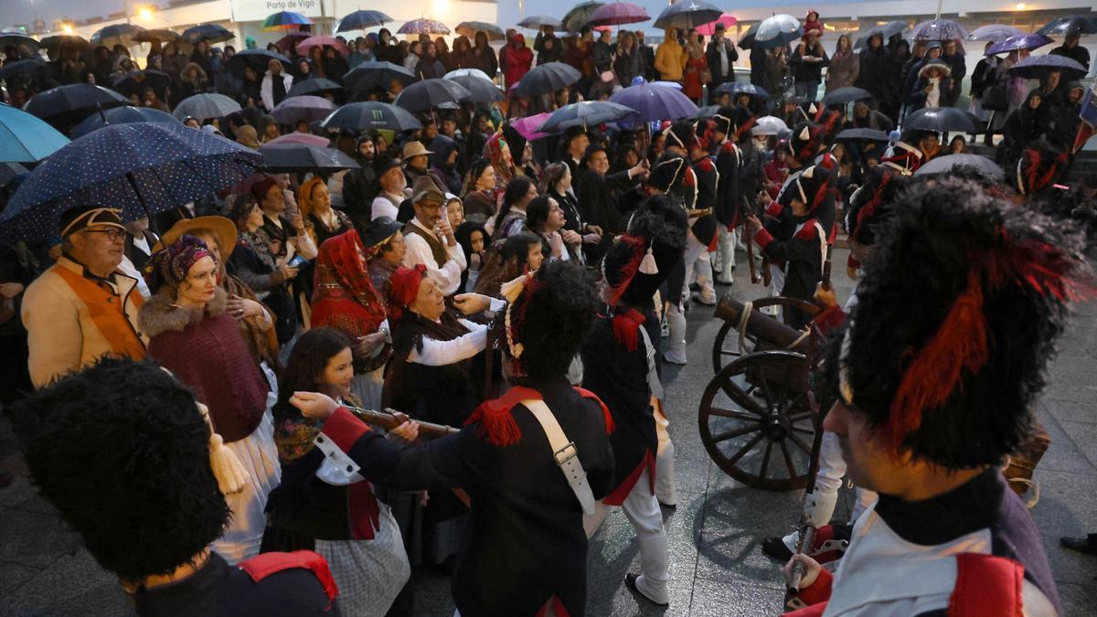 Foto de archivo de una jornada lluviosa en el primer fin de semana de la Reconquista de Vigo.