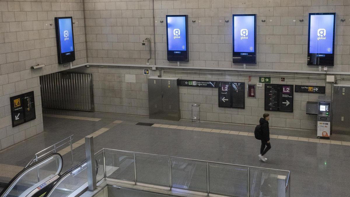 Soportes digitales del nuevo operador de la publicidad en el metro de Barcelona, Global