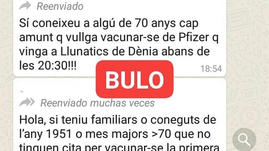 Dénia advierte sobre un bulo que convoca para vacunarse en Llunàtics