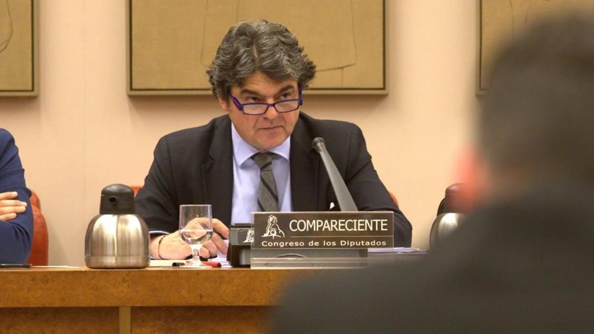 Jorge Moragas en su intervención ante la Comisión de Seguridad Nacional en el Congreso.