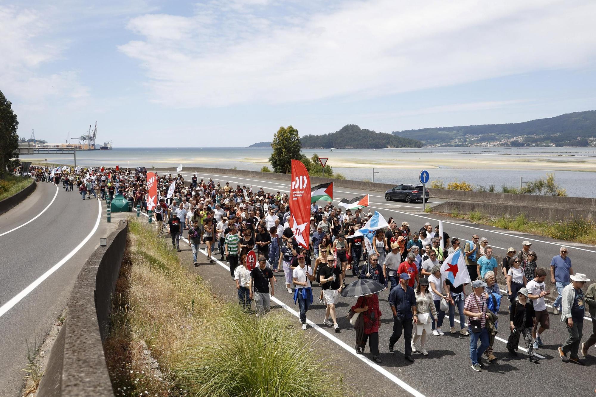 Miles de gallegos marchan de Pontevedra hasta Lourizán en protesta por las celulosas de Ence y Altri
