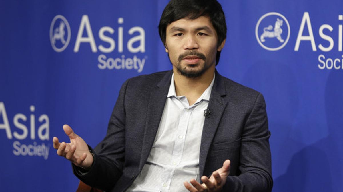 Manny Pacquiao, durante una entrevista en Nueva York, el pasado octubre.