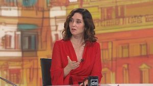 Isabel Díaz Ayuso durante la entrevista en telemadrid.