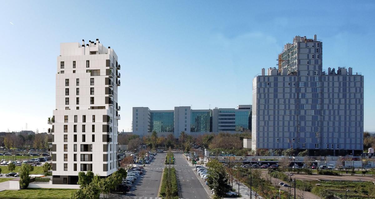 La nueva promoción de viviendas se enmarca en una de las zonas verdes más amplias de la ciudad.