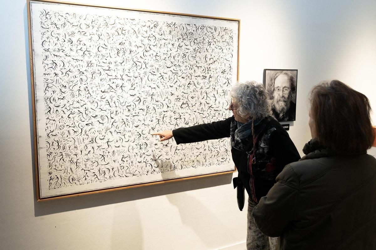 L'obra de Luís Krauel i un retrat del pintor fet per Guerrero Medina el dia següent de conèixer la seva mort.