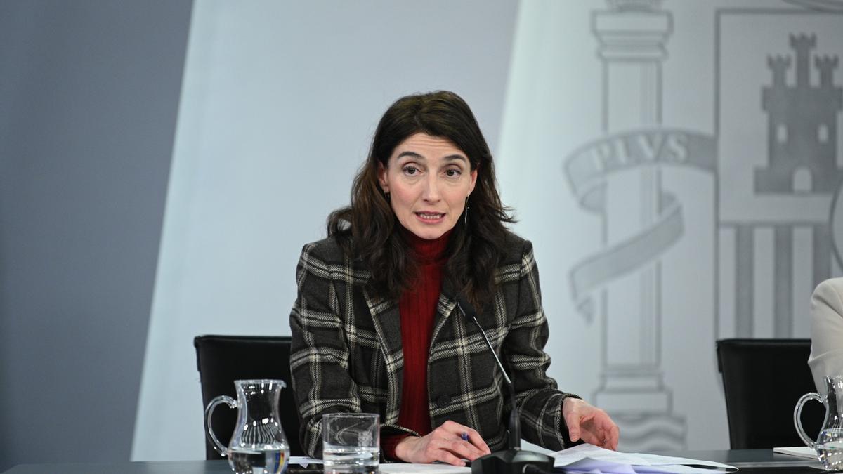 La ministra de Justícia, Pilar Llop, en roda de premsa després del Consell de Ministres