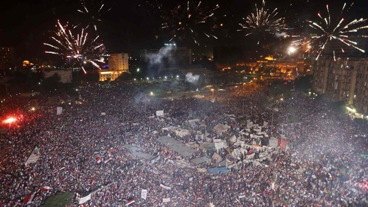 Manifestación en Tahrir.