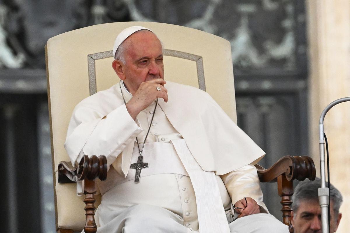 El Papa Francisco durante la audiencia general semanal en la plaza de San Pedro.