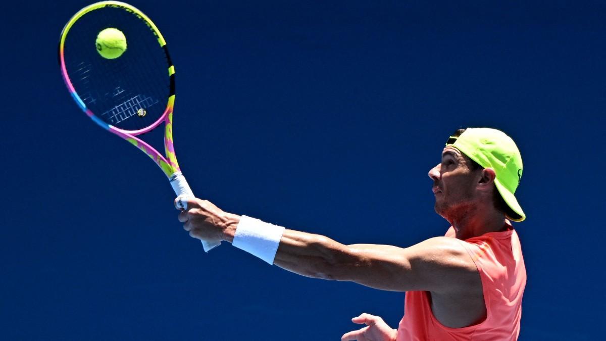 Nadal, en un entrenamiento en Australia