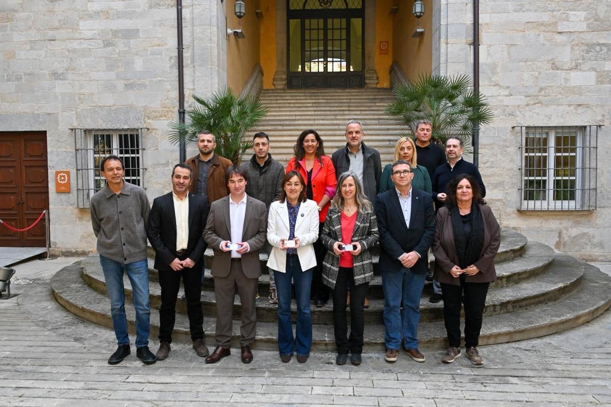 Els membres del Consell d'Administració de l'ATM a la seu del Govern a Girona