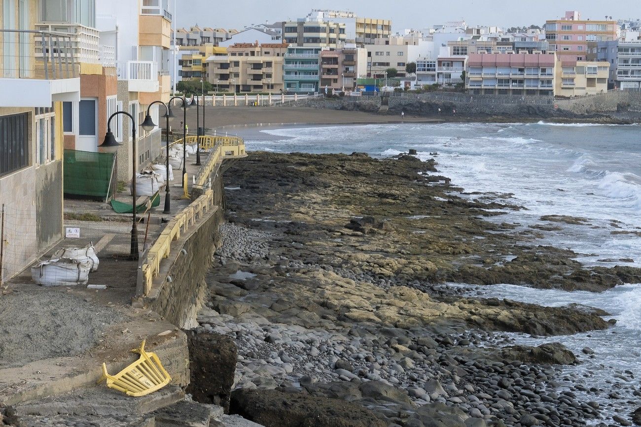 Estado de las obras del Paseo Marítimo de Salinetas, en Telde (Gran Canaria)