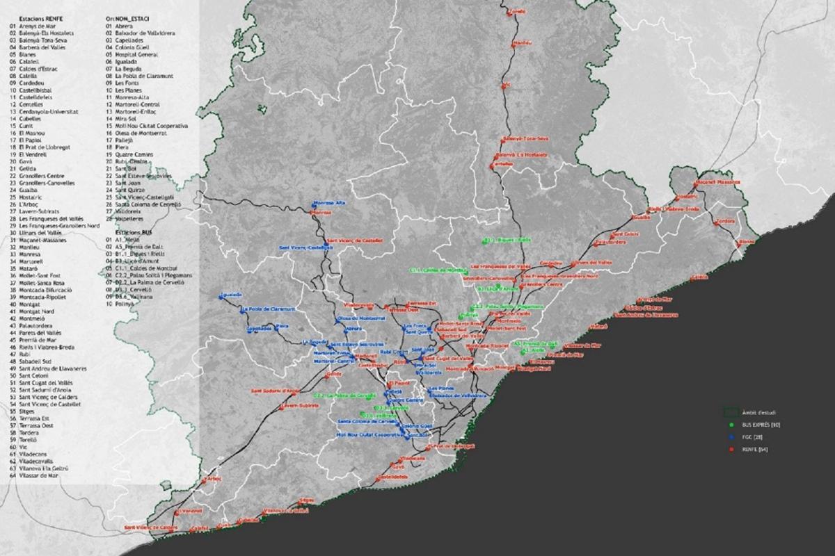 Mapa on s'ubicaran els 'park&amp;ride'