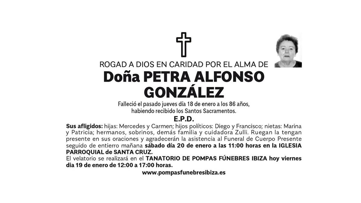 Esquela Petra Alfonso González