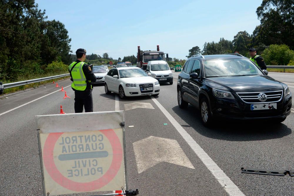 Controles en la vía rápida de O Salnés