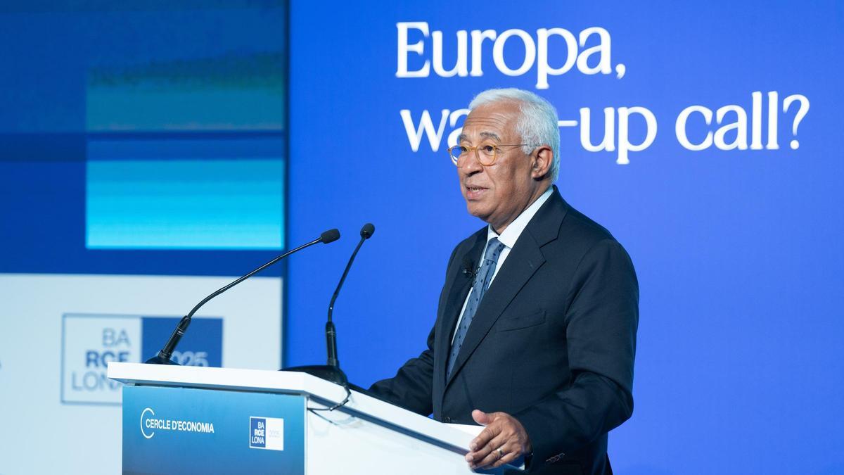 El presidente del Consejo Europeo, António Costa, durante su intervención en la reunión del Cercle d'Economia.