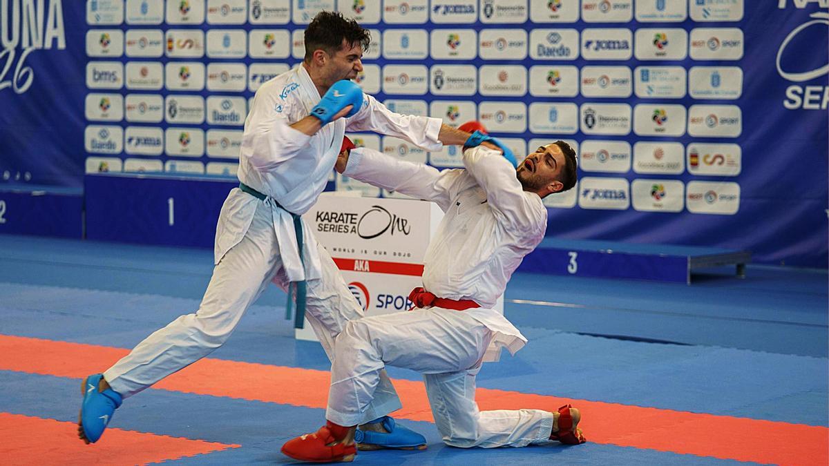 Un combate de las Karate 1-Series A en el Palacio de Riazor, este fin de semana.
