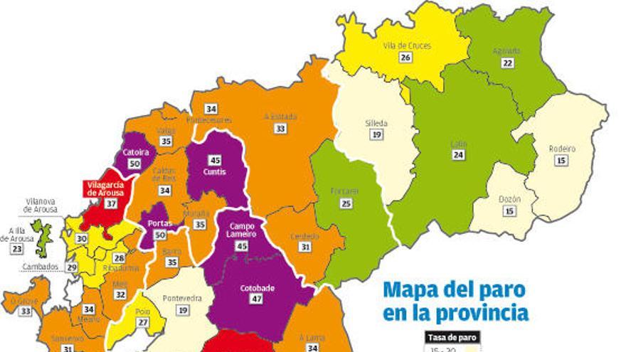 Mapa del paro en la provincia de Pontevedra // LAURA MONSORIU