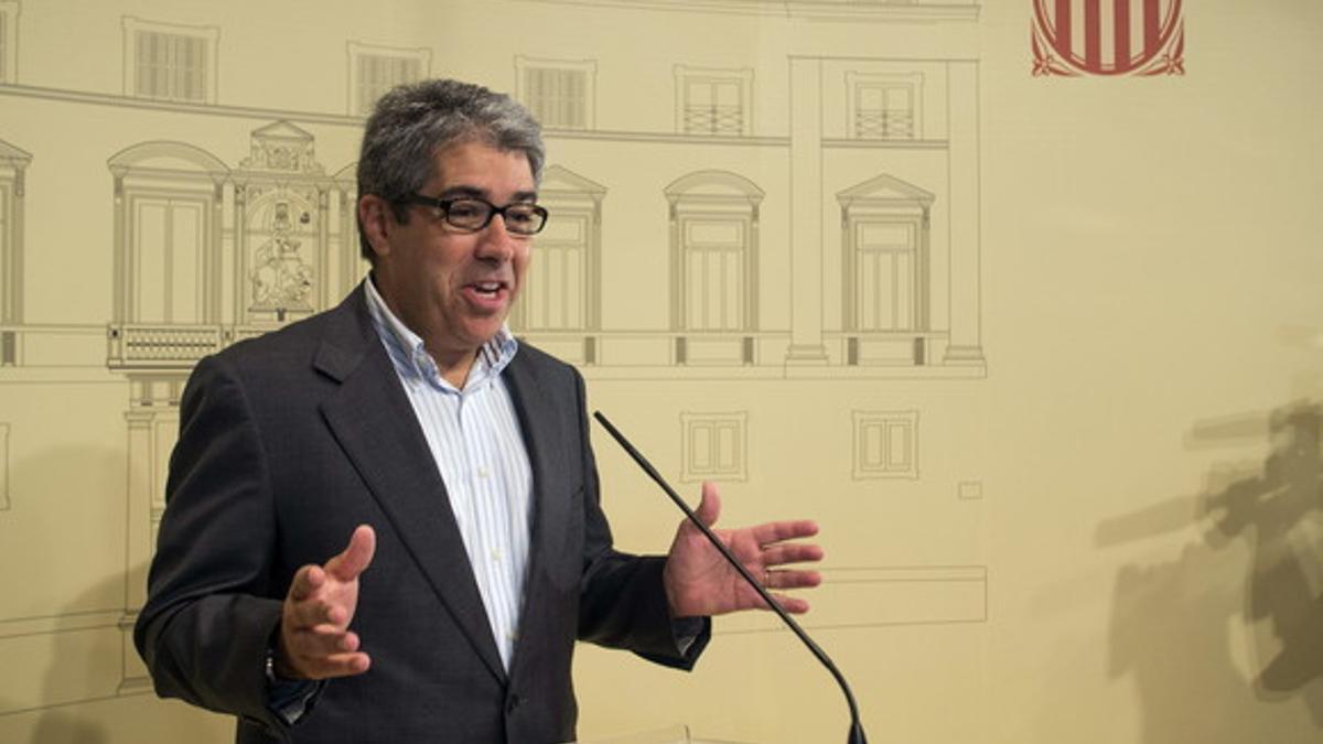 El portavoz del Govern, Francesc Homs, en rueda de prensa, el pasado día 15.