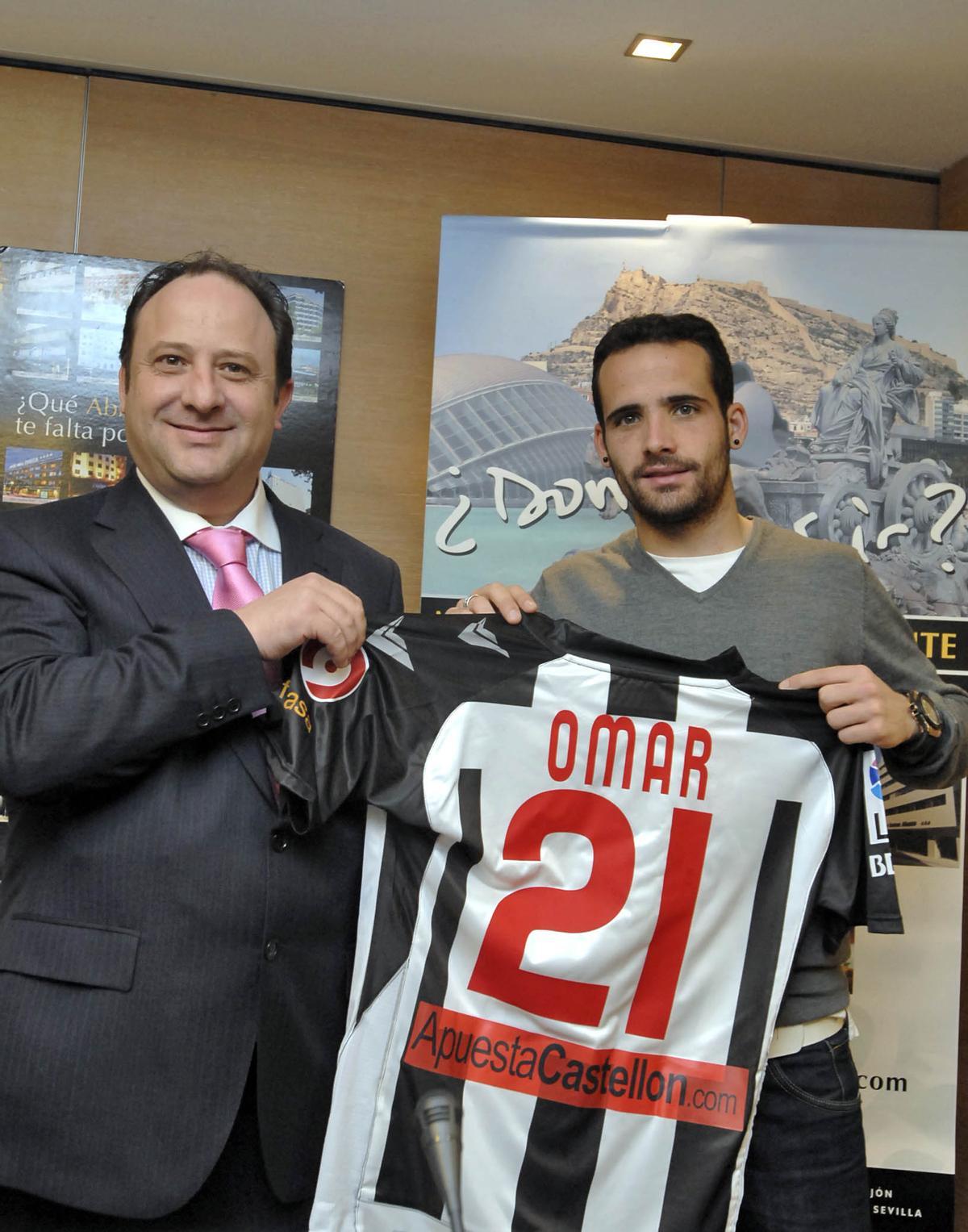 Omar Sampedro, en su presentación con el Castellón.