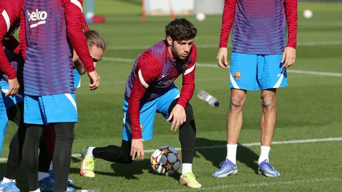 Sregi Roberto, en el entrenamiento de este domingo para preparar el partido ante el Benfica