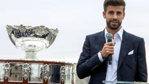 Gerard Piqué, durante la presentación de la Copa Davis en Nueva York.