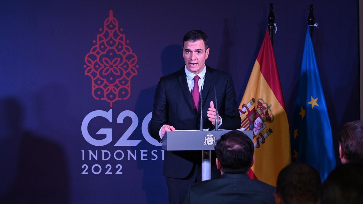 Compareixença de Pedro Sánchez en roda de premsa en la cimera del G20