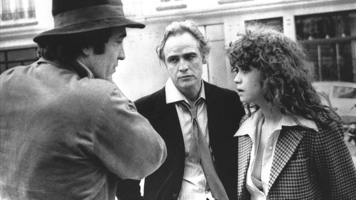 Bertolucci, Brando y Maria Schneider, durante el rodaje de ’El último tango en París’. 