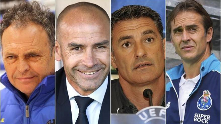 Caparrós, Jémez, Lopetegui y Míchel.