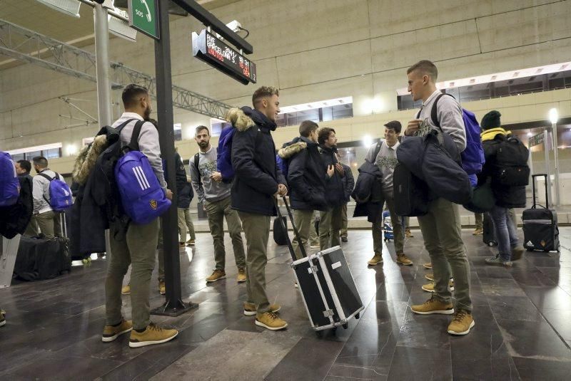 El Real Zaragoza sale rumbo a Madrid