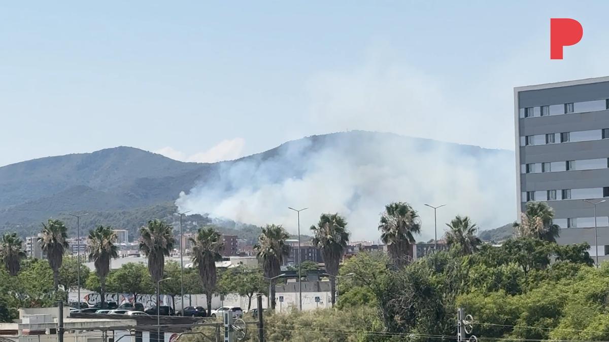 Un incendio forestal en Gavà obliga a confinar a 6000 personas