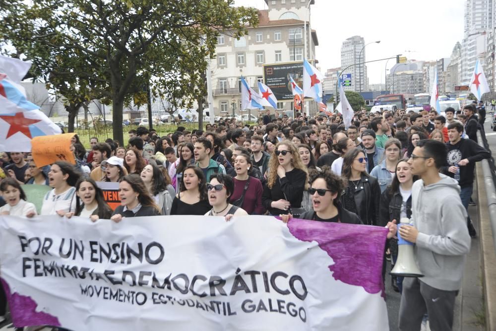 Manifestación de estudiantes en A Coruña