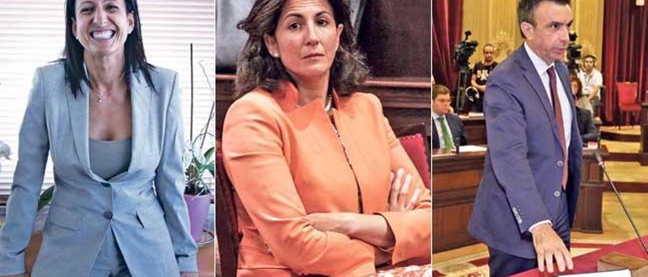 De izquierda a derecha, Inma Benito, presidenta de los hoteleros; Isabel Borrego, secretaria de Estado de Turismo; el presidente del PP balear, Miquel Vidal.