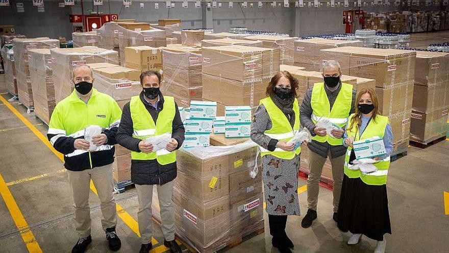 Eroski dona 235.000 mascarillas al Ayuntamiento de Zaragoza para entidades sociales