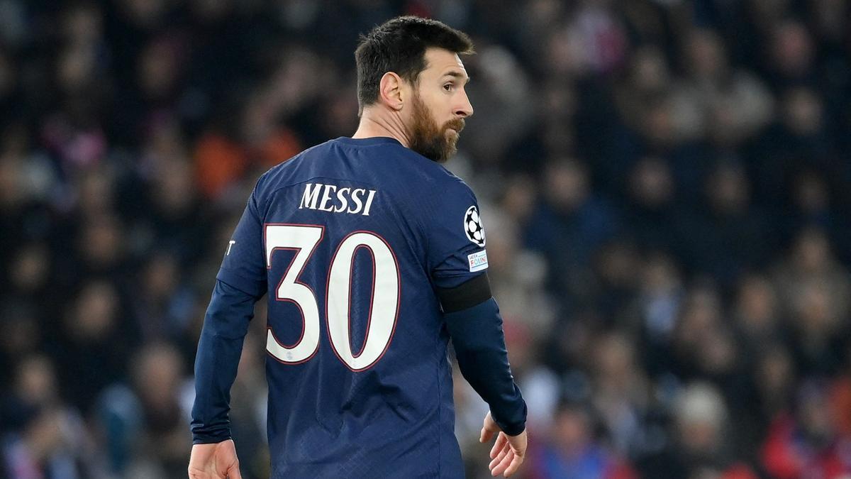 Messi, durante un momento del Paris SG-Bayern en el Parque de los Príncipes.