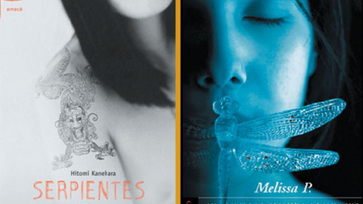 La portada de los libros “Serpientes y Piercing”y “El aroma de tu aliento”.