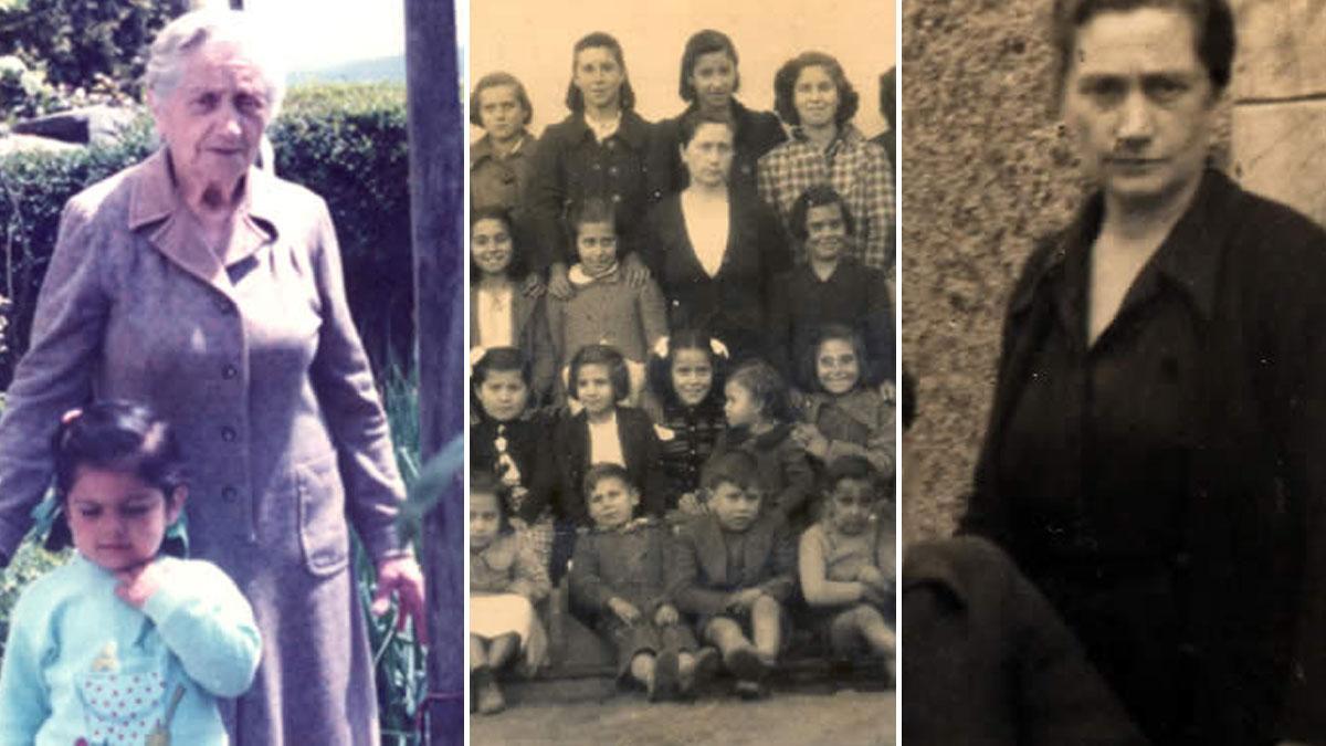 Francisca Morlán en diversas etapas de su vida.