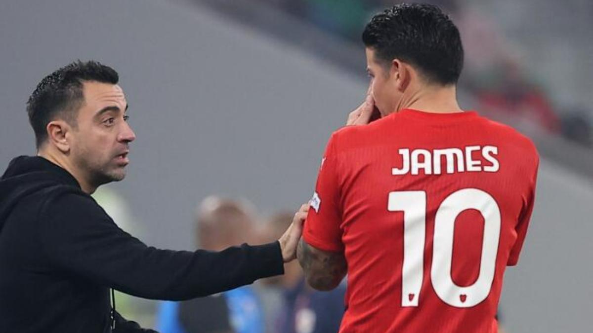 Xavi, como técnico del Al-Sadd, y James, como jugador de Al-Rayyan, se vieron las caras en la final de Copa del Emir en 2021