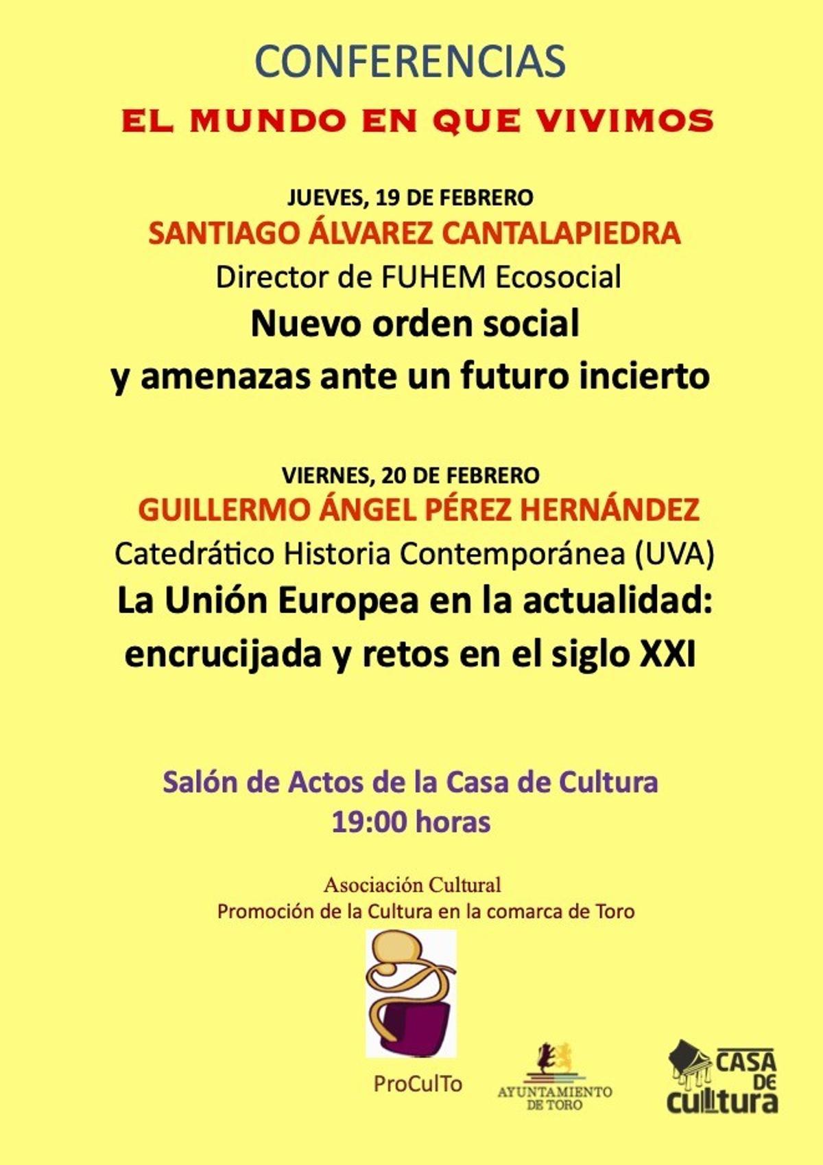 Cartel promocional del ciclo de conferencias organizado por ProCulTo