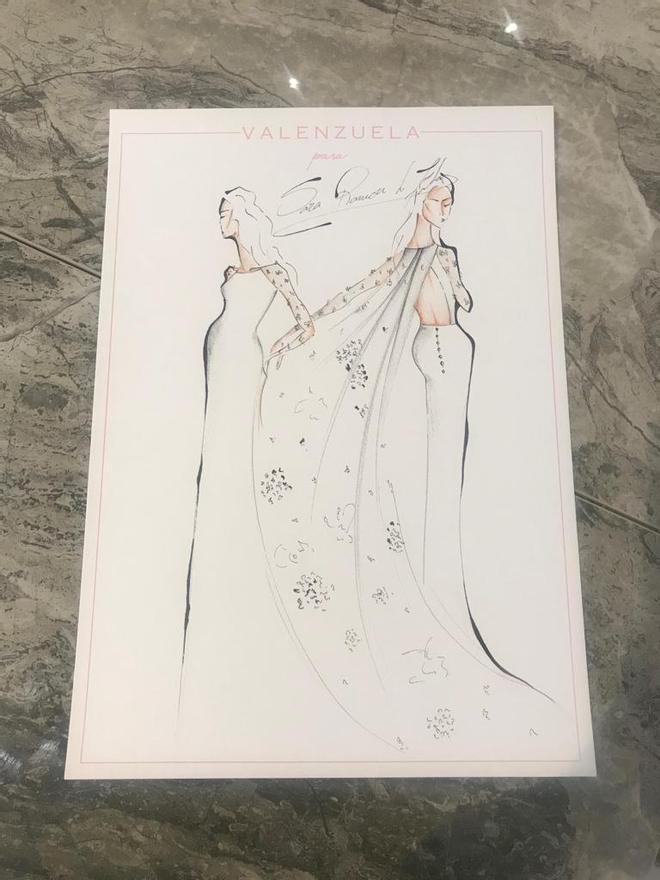 Boceto del vestido de novia de Valenzuela